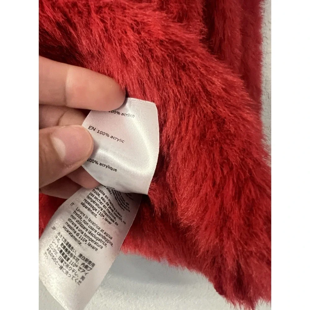 Compania‎ Fantastica Fluffy Textured Knit Sweater Red , size S